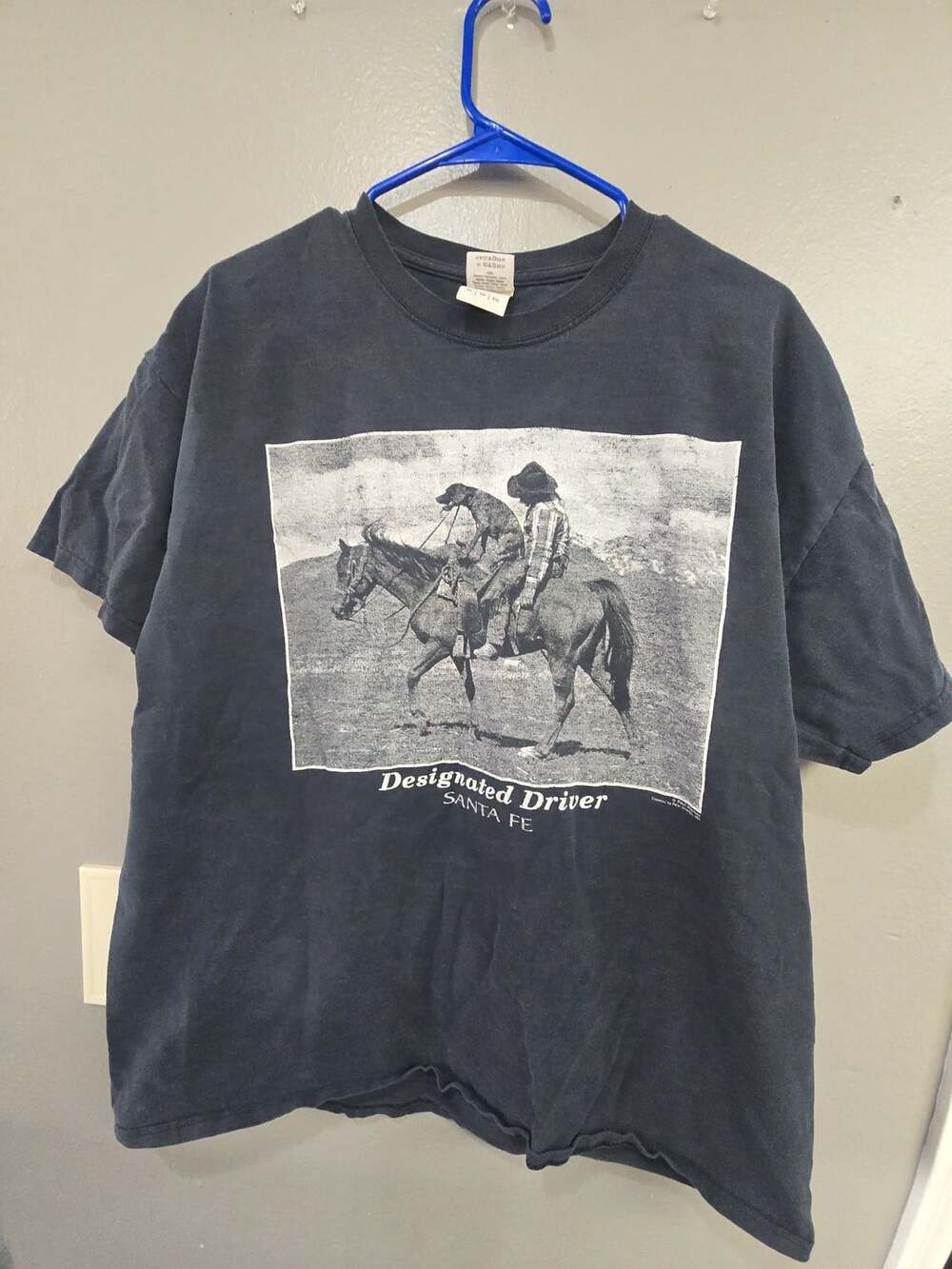 Gildan Designated Driver Santa Fe T-Shirt Size XL Black Graphic Tee